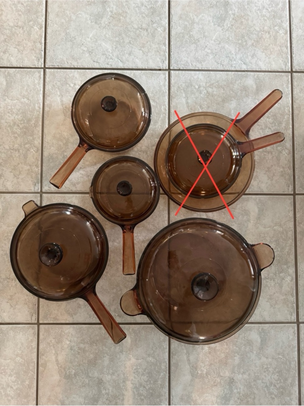 Corningware Amber Brown Glass Cookware Set with Lids